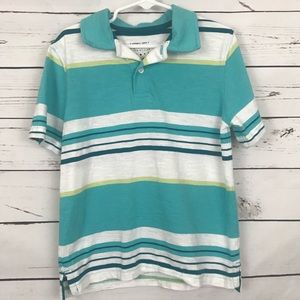 Sonoma Blue Striped Boys Polo Shirt Size M (5/6)